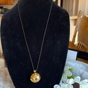 Elegant Black Necklace with Gold Pendant